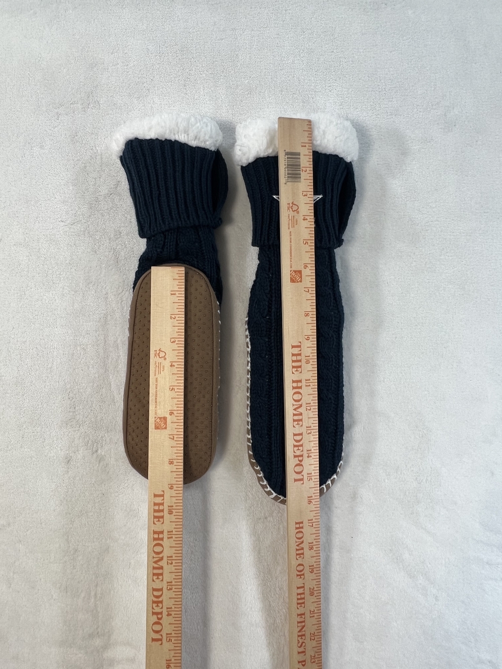 Dallas Cowboys Navy Blue Cable Knit Sherpa Lined Slipper Boots Star Logo Mens L - Picture 6 of 7